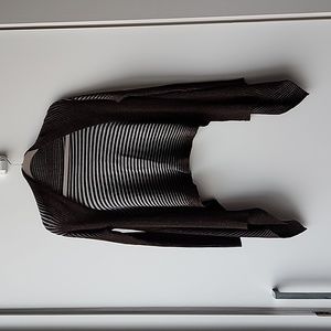 Vintage Two Tone Rib Knit Open Flowy Cardigan